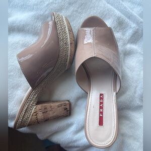 PRADA tan wedges 37.5